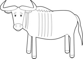 Easy Coloring Animals for Kids. Wildebeest vector