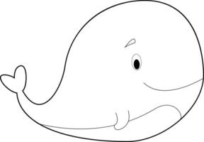 fácil colorante animales para niños. ballena vector