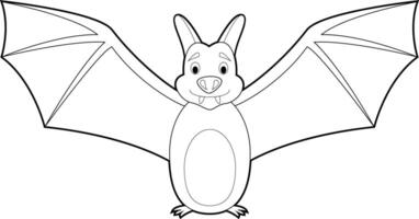 Easy Coloring Animals for Kids. Bat vector