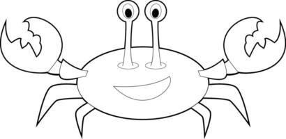 Easy Coloring Animals for Kids. Crab vector