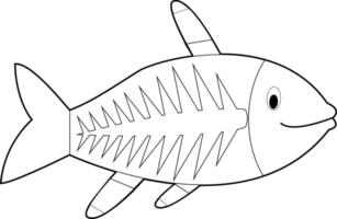 Easy Coloring Animals for Kids. X-Ray Fish vector
