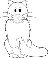 Easy Coloring Animals for Kids. Cat vector