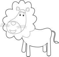 fácil colorante animales para niños. león vector