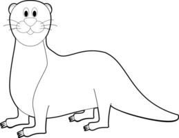 Easy Coloring Animals for Kids. Otter vector