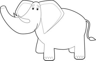 fácil colorante animales para niños. elefante vector