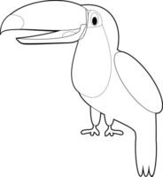 Easy Coloring Animals for Kids. Toucan vector