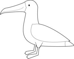 fácil colorante animales para niños. albatros vector