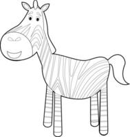 Easy Coloring Animals for Kids. Zebra vector