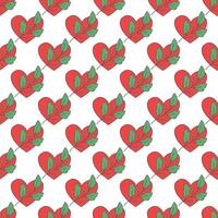 Seamless pattern with hand drawn heart doodle for decorative print, wrapping paper, greeting cards and fabric vector