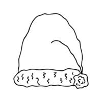 Christmas hat doodle Hand drawn winter accessories Single design element for card, print, design, decor vector