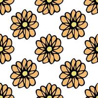 Summer seamless pattern with flowers doodle for decorative print, wrapping paper, greeting cards, wallpaper and fabric vector