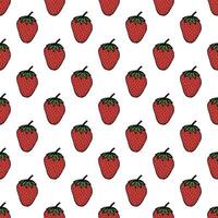 Seamless pattern with strawberry doodle for decorative print, wrapping paper, greeting cards, wallpaper and fabric vector