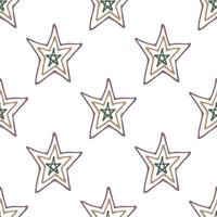 Seamless pattern with cute stars doodle for decorative print, wrapping paper, greeting cards, wallpaper and fabric vector