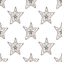 Seamless pattern with cute stars doodle for decorative print, wrapping paper, greeting cards, wallpaper and fabric vector