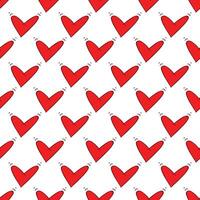 Seamless pattern with hand drawn heart doodle for decorative print, wrapping paper, greeting cards and fabric vector