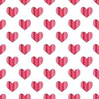 Seamless pattern with hand drawn heart doodle for decorative print, wrapping paper, greeting cards and fabric vector
