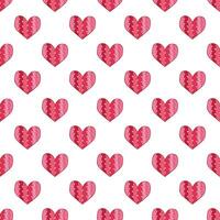 Seamless pattern with hand drawn heart doodle for decorative print, wrapping paper, greeting cards and fabric vector