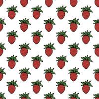 Seamless pattern with strawberry doodle for decorative print, wrapping paper, greeting cards, wallpaper and fabric vector