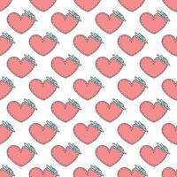 Seamless pattern with hand drawn heart doodle for decorative print, wrapping paper, greeting cards and fabric vector