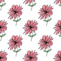 Summer seamless pattern with flowers doodle for decorative print, wrapping paper, greeting cards, wallpaper and fabric vector