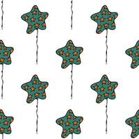 Holiday seamless pattern with flying balloon doodle for decorative print, wrapping paper, greeting cards, wallpaper and fabric vector