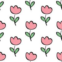 Summer seamless pattern with flowers doodle for decorative print, wrapping paper, greeting cards, wallpaper and fabric vector