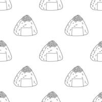 Seamless pattern with onigiri for decorative print, wrapping paper, menu, wallpaper and fabric vector