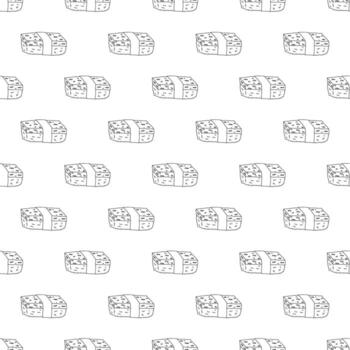 Seamless pattern with sushi for decorative print, wrapping paper, menu, wallpaper and fabric vector