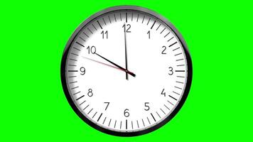 Classic wall clock on green background - 10 o clock video