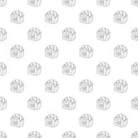 Seamless pattern with sushi roll for decorative print, wrapping paper, menu, wallpaper and fabric vector
