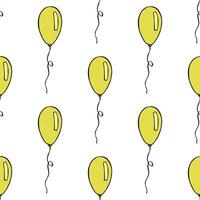 Holiday seamless pattern with flying balloon doodle for decorative print, wrapping paper, greeting cards, wallpaper and fabric vector