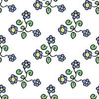 Summer seamless pattern with flowers doodle for decorative print, wrapping paper, greeting cards, wallpaper and fabric vector