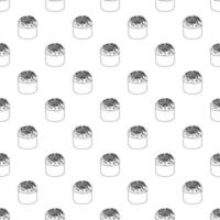 Seamless pattern with sushi roll for decorative print, wrapping paper, menu, wallpaper and fabric vector