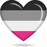 Gynephilia pride flag in heart shape illustration vector