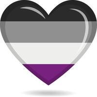 Asexual pride flag in heart shape illustration vector