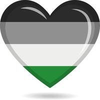androfilia orgullo bandera en corazón forma ilustración vector