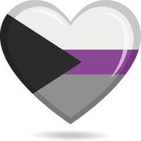 Demisexual pride flag in heart shape illustration vector