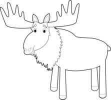Easy Coloring Animals for Kids. Moose vector