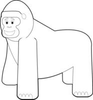 Easy Coloring Animals for Kids. Gorilla vector