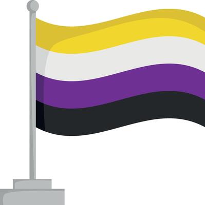 Non Binary pride flag isolated on white background Illustration
