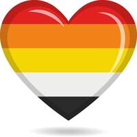 Lithsexual pride flag in heart shape illustration vector