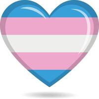 Transgender pride flag in heart shape illustration vector