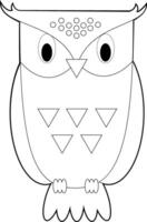 Easy Coloring Animals for Kids. Owl vector