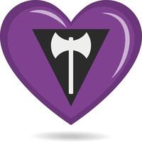Lesbian pride flag in heart shape illustration vector