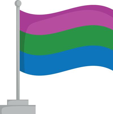 Polysexual pride flag isolated on white background Illustration