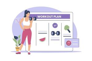 Workout plan checklist concept vector