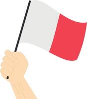 Hand holding and rising the maritime flag to represent the letter H Illustration vector