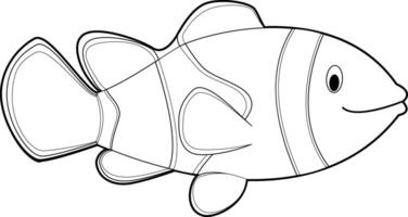 Easy Coloring Animals for Kids. Clownfish vector