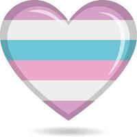 Bigender pride flag in heart shape illustration vector