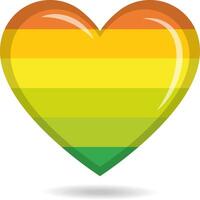Hermaphrodite pride flag in heart shape illustration vector